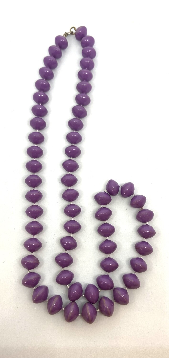 Bead Necklace, Color: Purple 24”