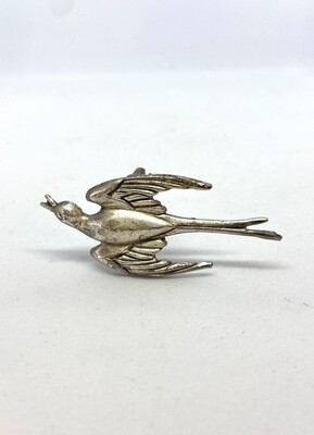 Silver Flying Bird Brooch