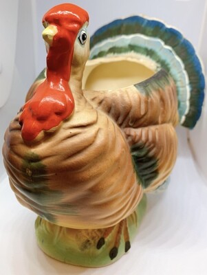 Vintage Replo Ceramic Turkey Planter 7”