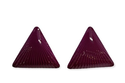 Vintage Purple Lined Triange Earrings