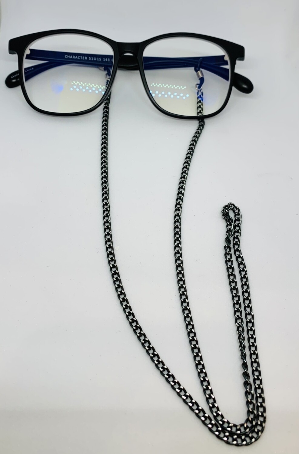 Vintage Eyeglasses Black  Chain