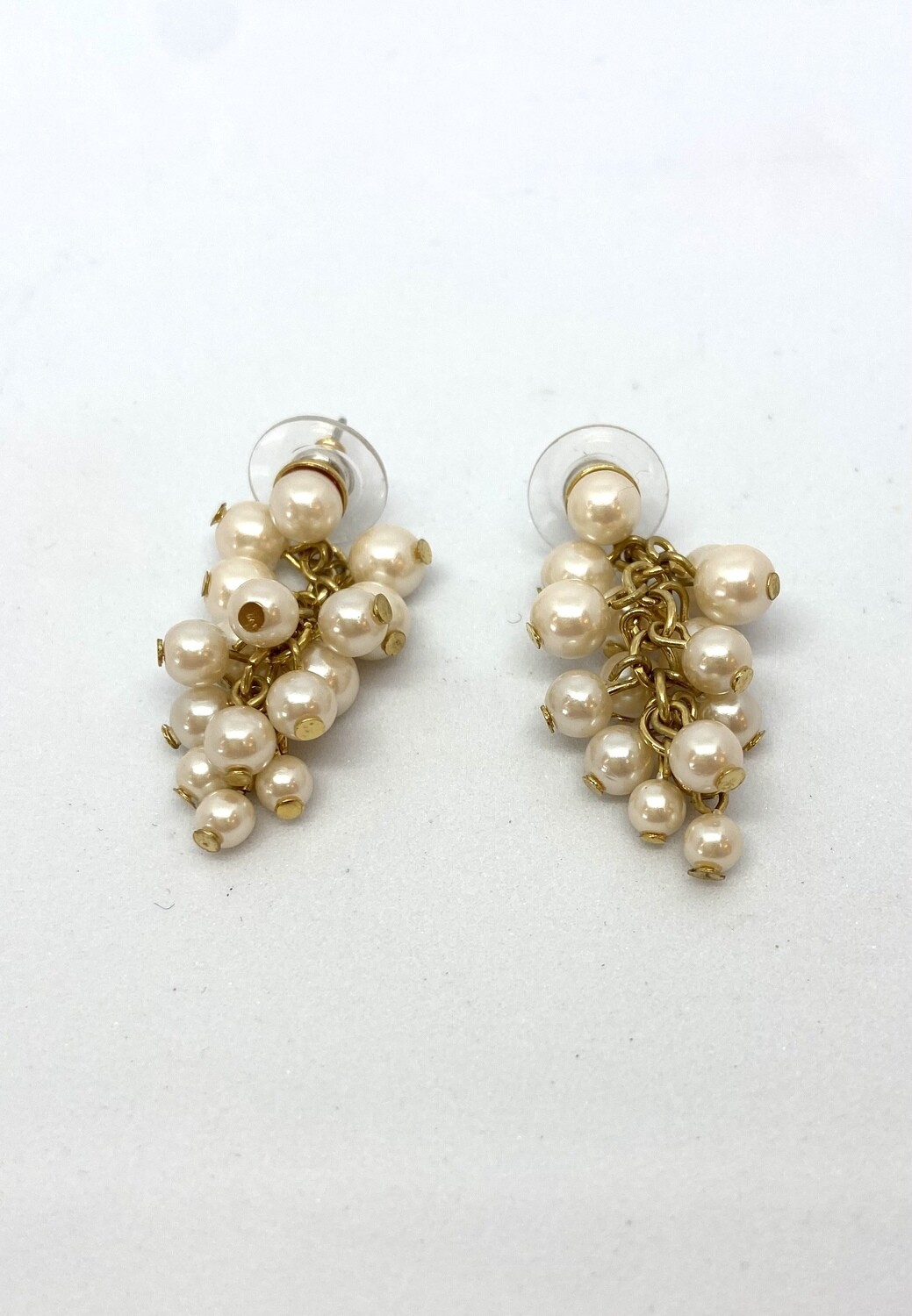 Faux Pearl Cluster Drop Earrings 1 1/2" 