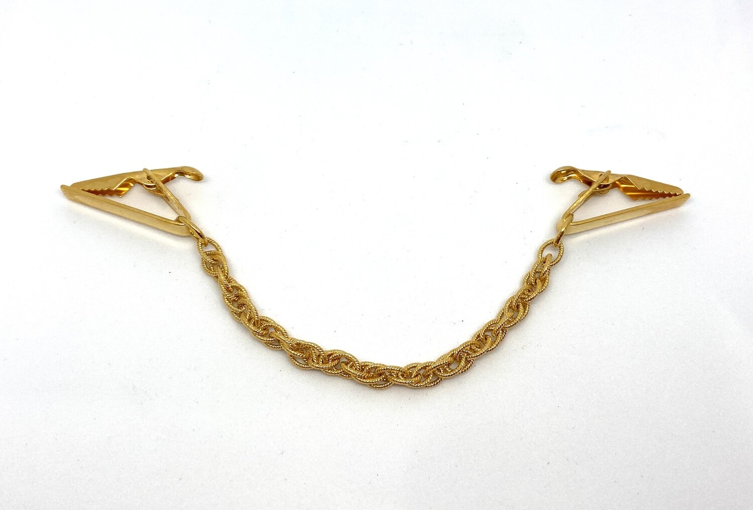 Gold Tone Collar Clip 5” Chain