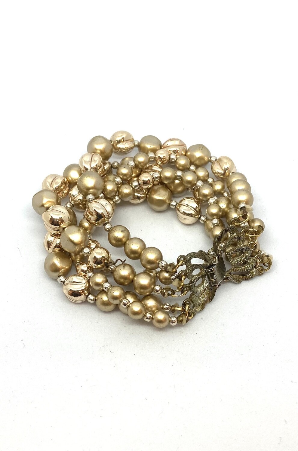 Five Strand Gold Bead Bracelet