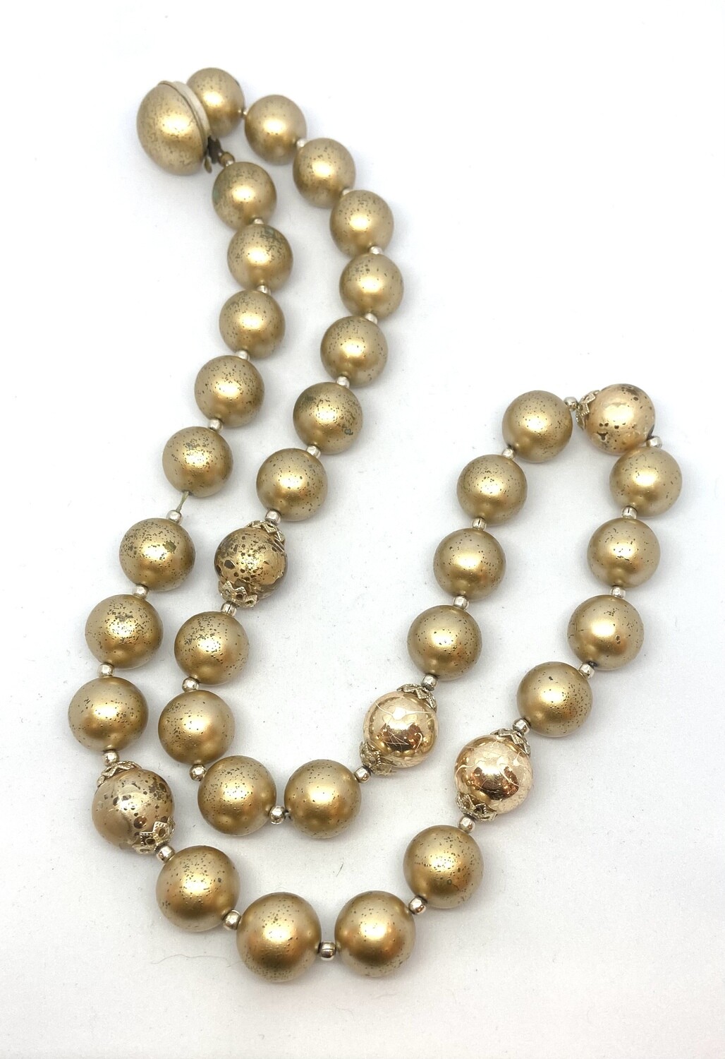 Chunky 26” Gold Bead Necklace