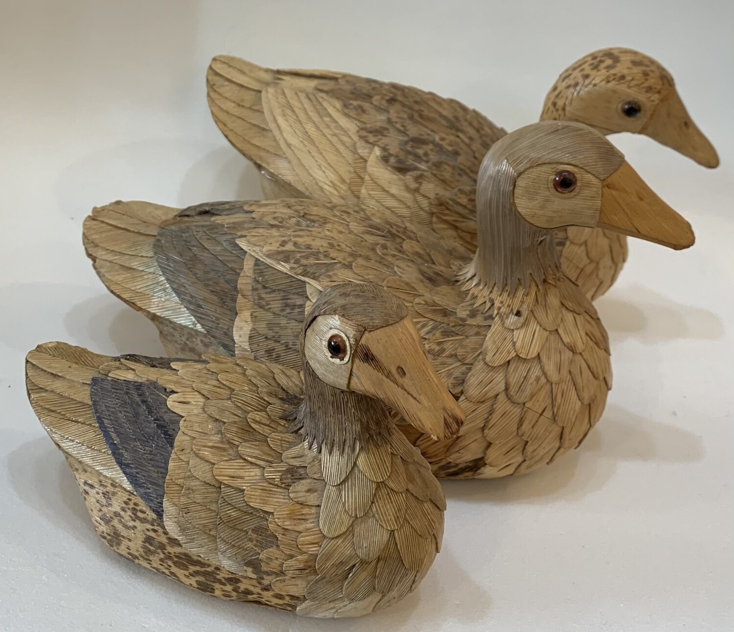 Handmade Corn Husk Duck Figurine 