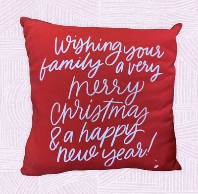 Merry Christmas & Happy New Year pillow 
