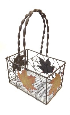 Metal Autumn Leaf Basket