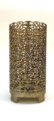 Gold Filigree Candle Holder 6”