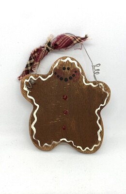 Gingerbread Man Wood Ornament