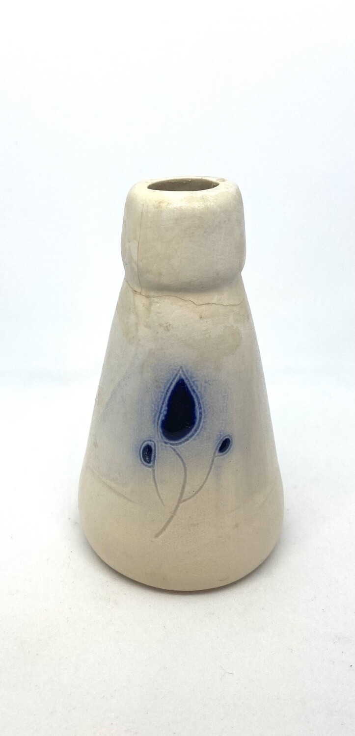 Blue Leaf Pottery, Size: 3.5” Vase