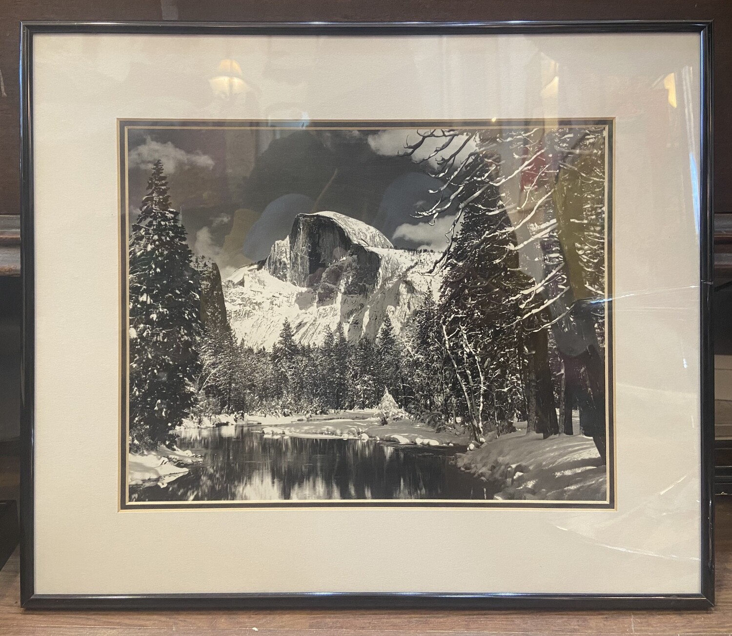 Snowy Mountain Black and White Framed Photo 18” x 16”