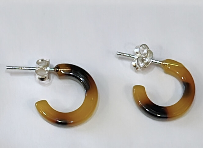 Earrings 9.25 Silver, SD: 39739tortoisehoops