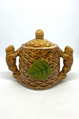 Bear Handled Ceramic Honey Pot