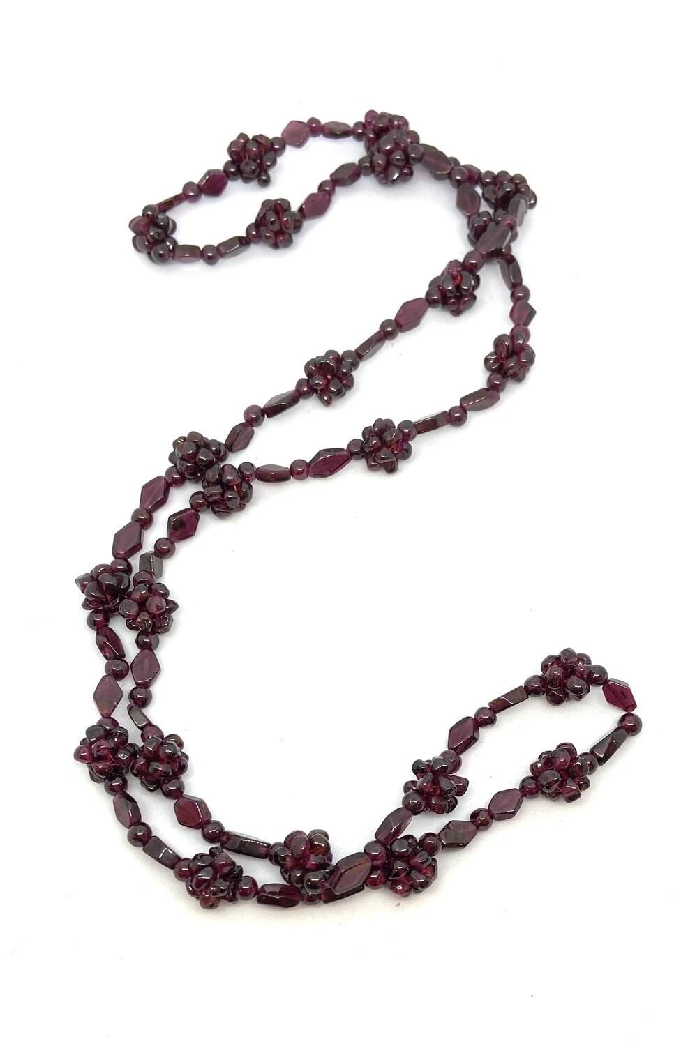 Purple Beaded Flower Necklace