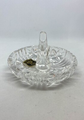 Golden Crown E&R Lead Crystal Glass RIng Holder