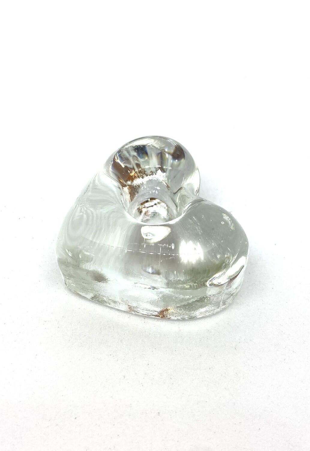 Glass Heart Small Candle Holder 2”