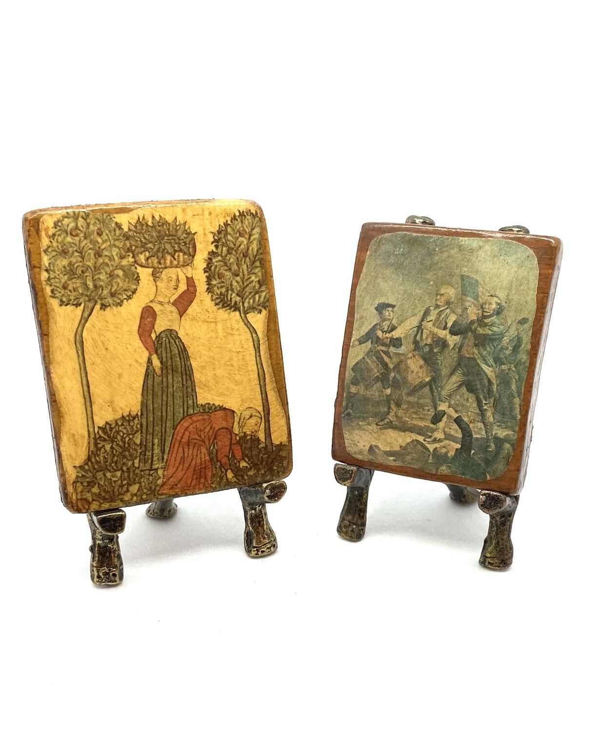 Miniature Wooden Art with 3” Metal Stand
