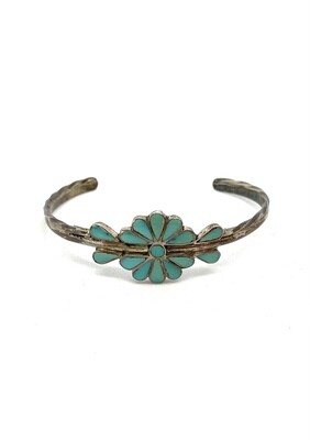 Floral Turquoise Cuff Bracelet