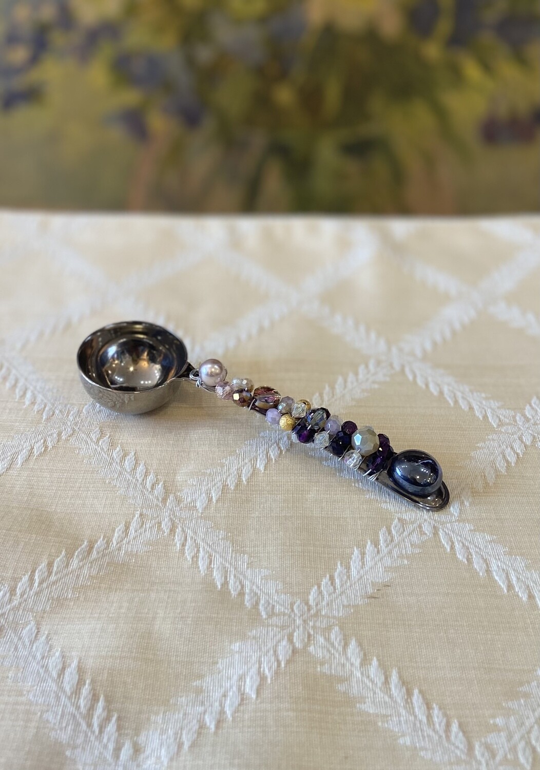 Small Round Embellished Spoon purples