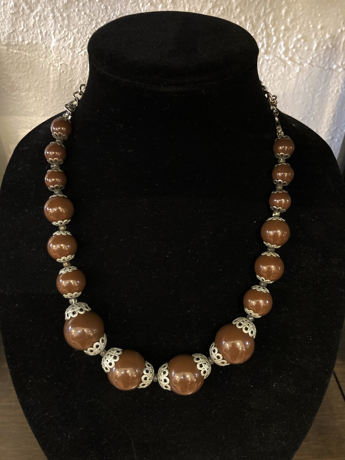 Brown Bead Adjustable Necklace