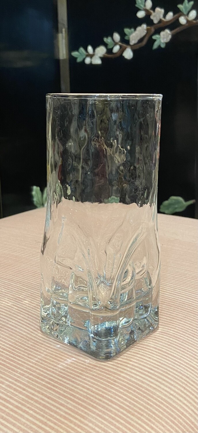 Glass Drinking Tumbler with Square Base 6.5”