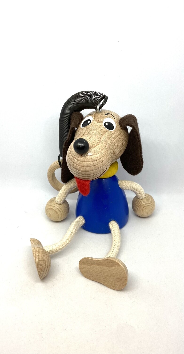 Wooden Dog Bouncing Mobile Toy
