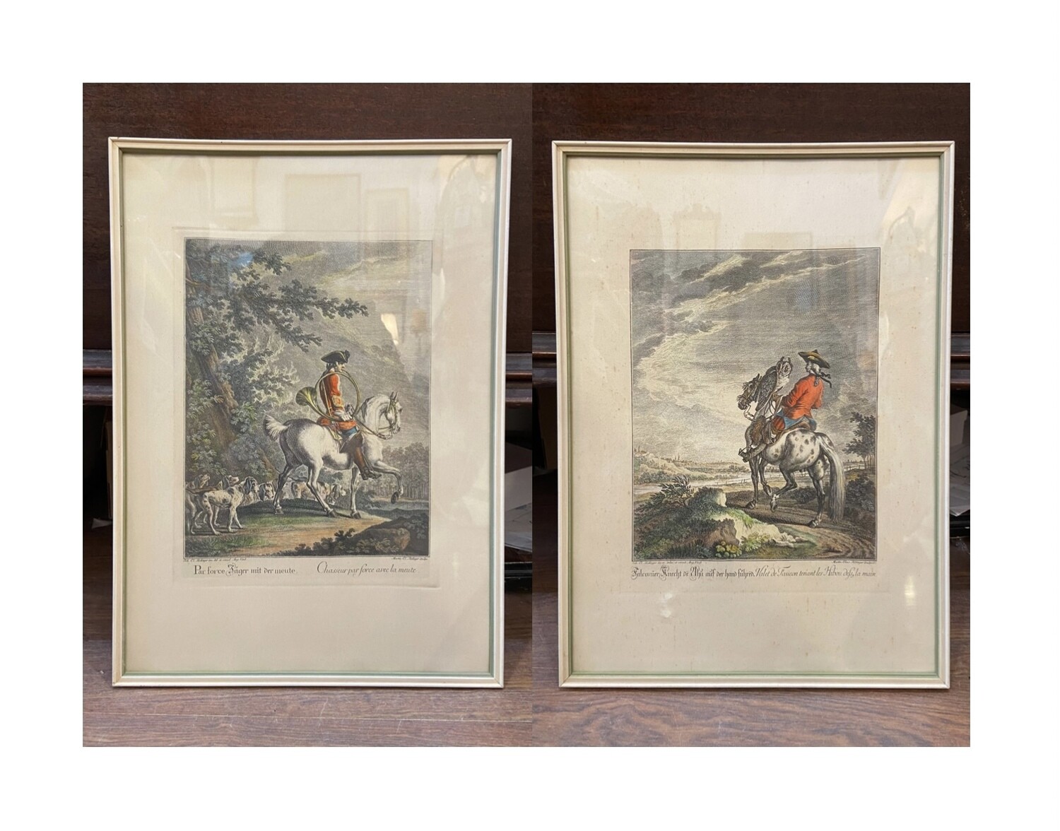 Martin Elias Ridinger, Framed Color Prints 12”x17”