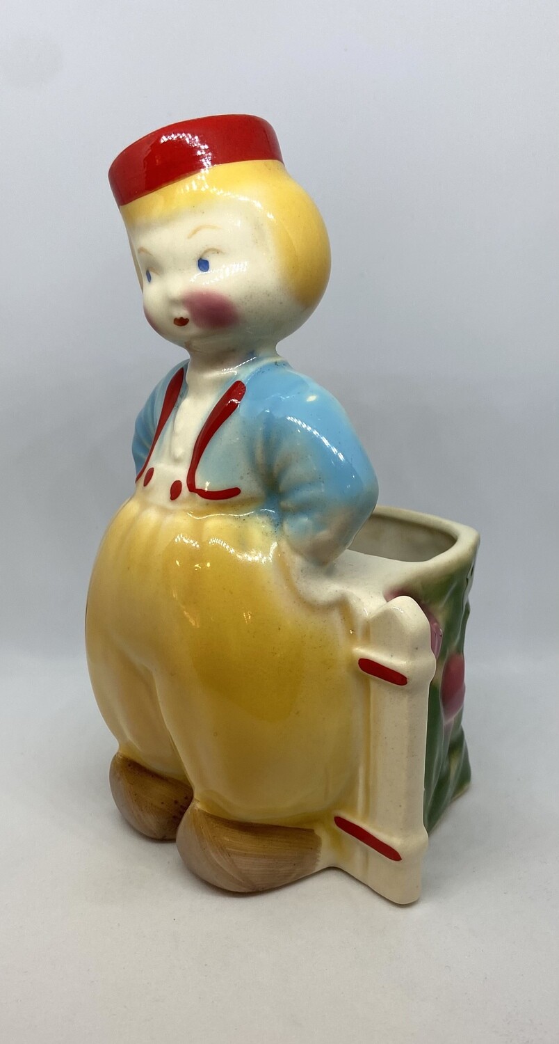 Dutch Boy Ceramic Figural Planter 6”