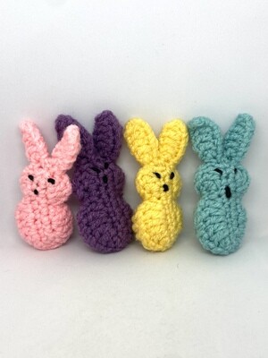 Crocheted Bunny Peep 3”