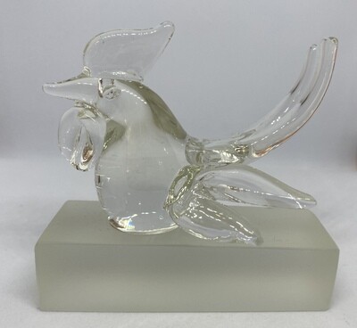 Crystal Rooster Paperweight