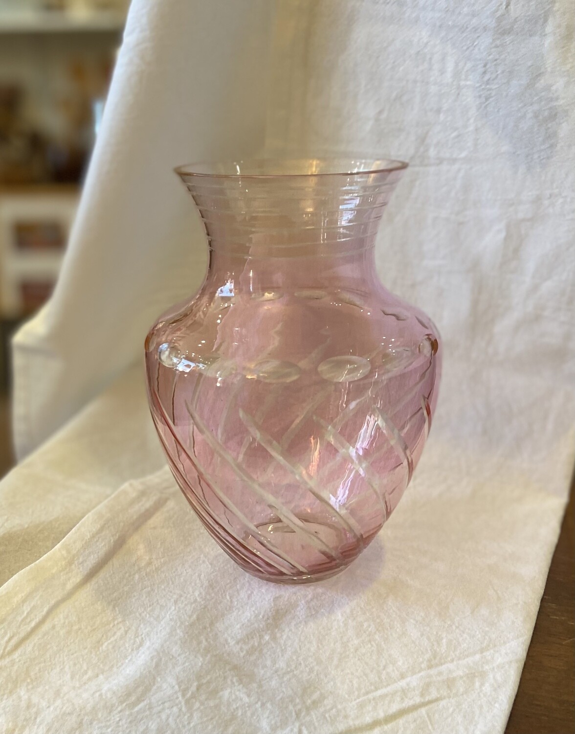 Vintage 1920’s FTD Pink Cut Vase