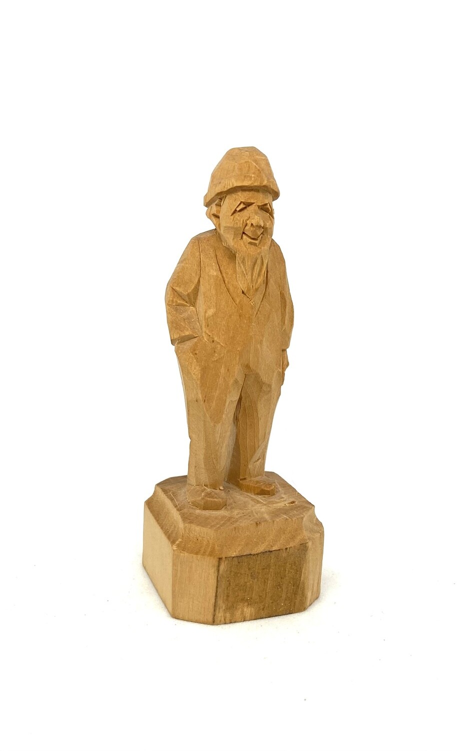 Carved Wooden Old Man with Hand in Pocket 3”