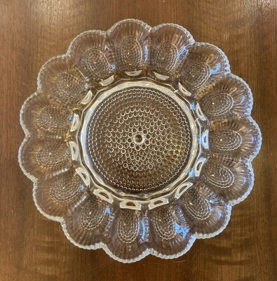 Vintage Indiana Glass Hobnail Deviled Egg Plate