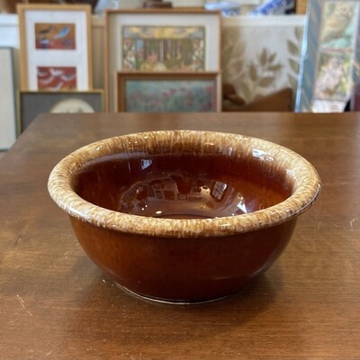 Vintage Hull Oven Proof Glazed Brown Drip Bowl