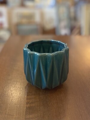 Turquoise Geometric Accent Planter 3.5”