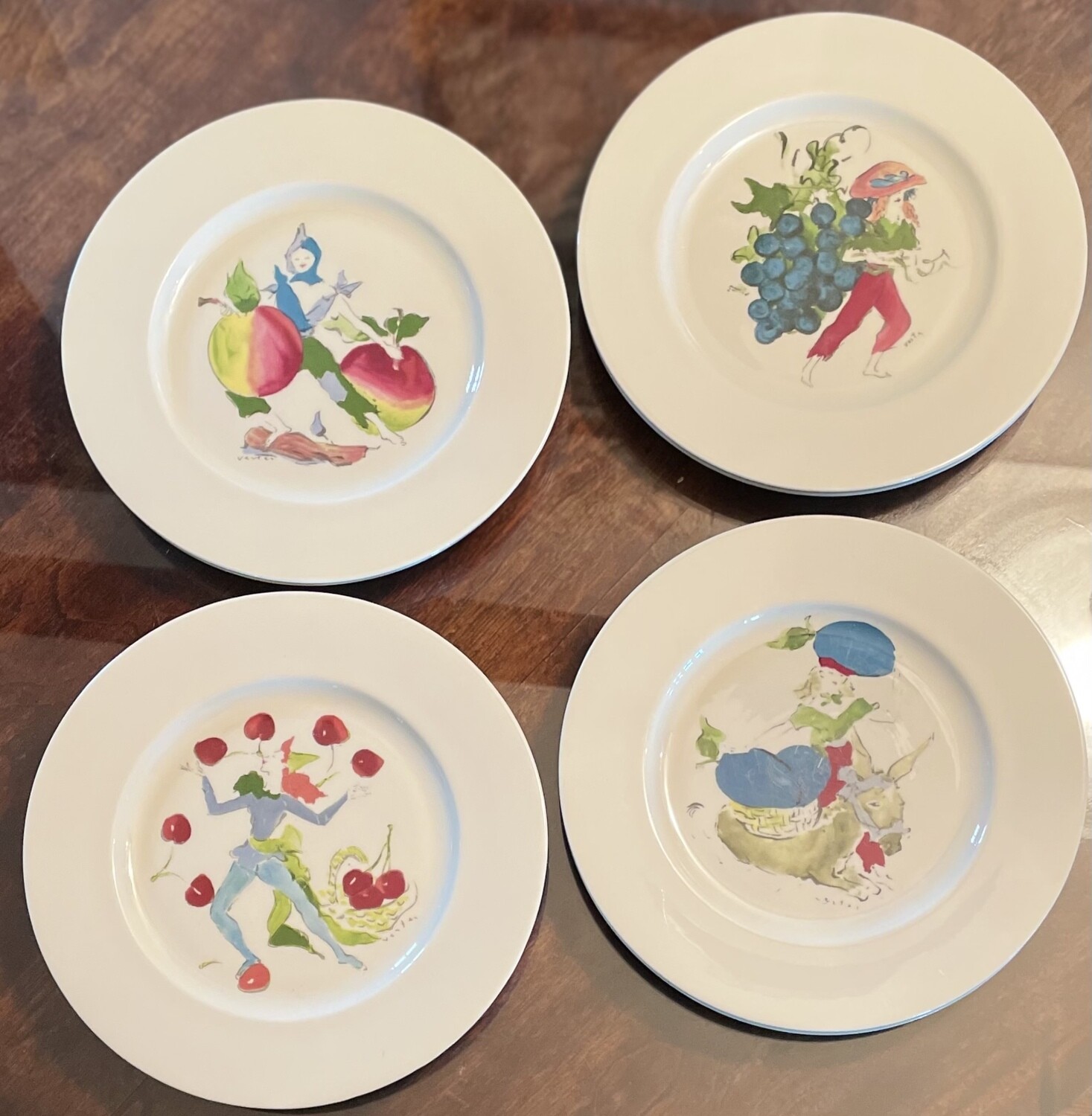 Castleton Harvest Marcel Vertes Rim Lunch Plates
