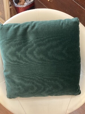 Green Faux Velvet Throw Pillow