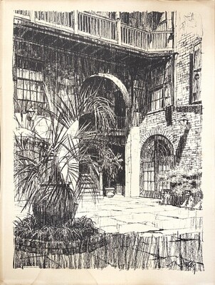 Don Davey 1966 Print “Brulatour Courtyard”