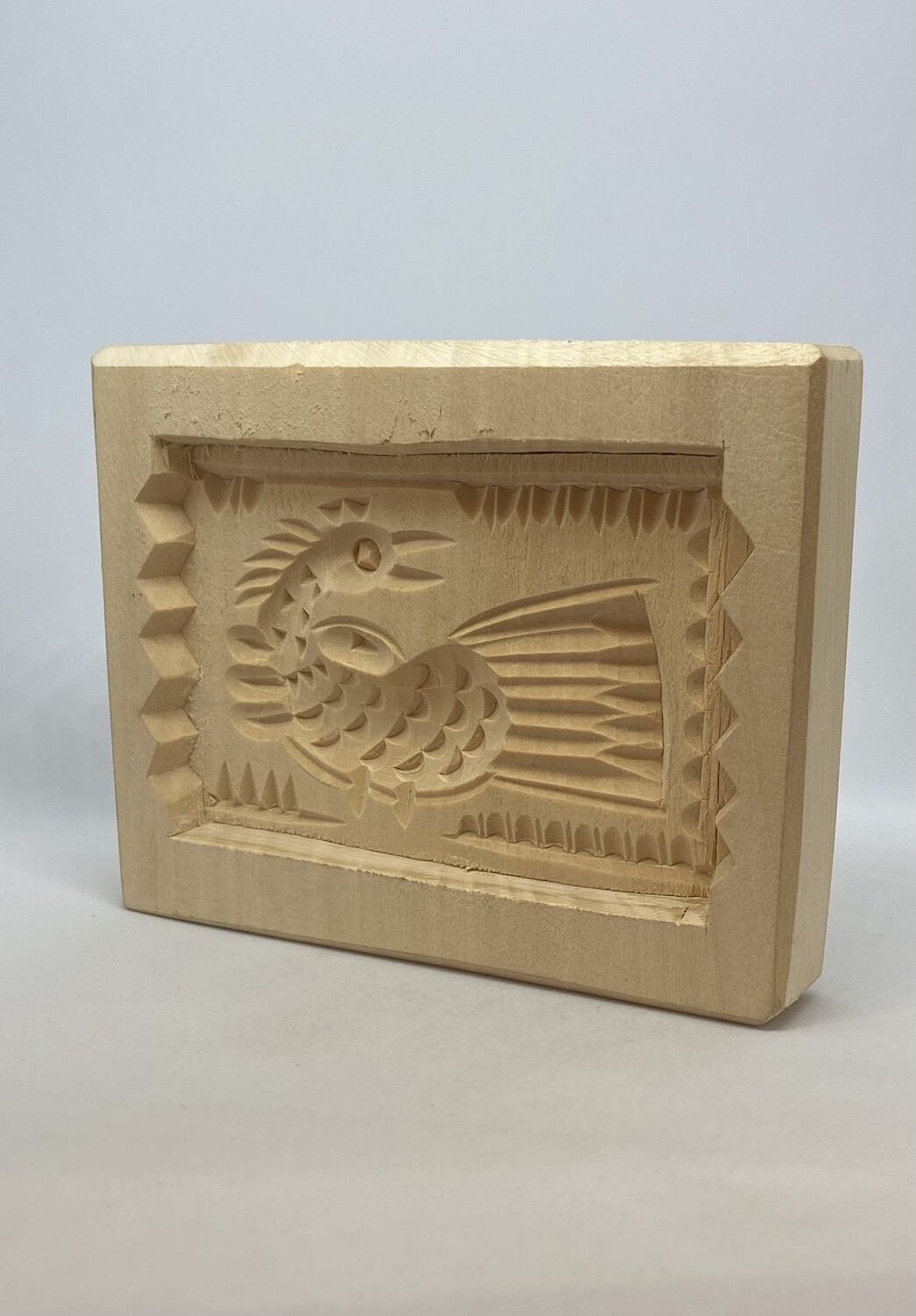 Russian Carved Wood Block Bird Cookie Mold