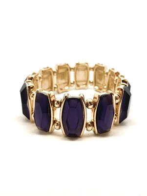 Dark Purple Rhinestone Stretch Bracelet