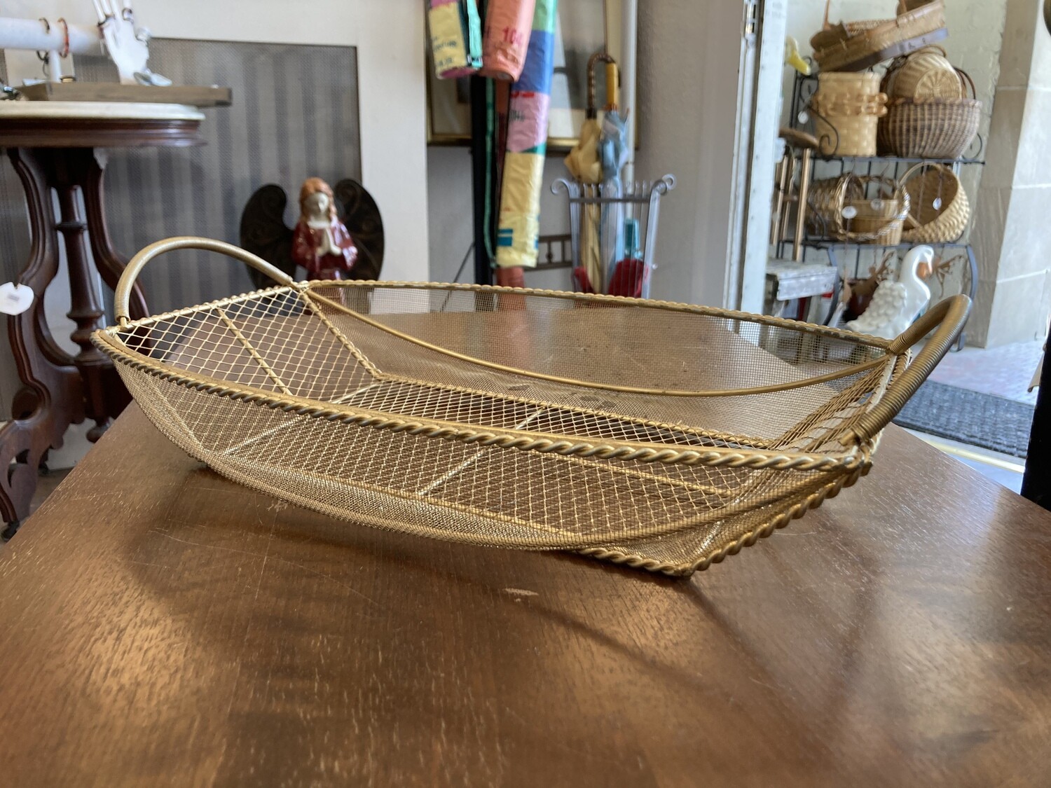 Gold Metal Wire Basket