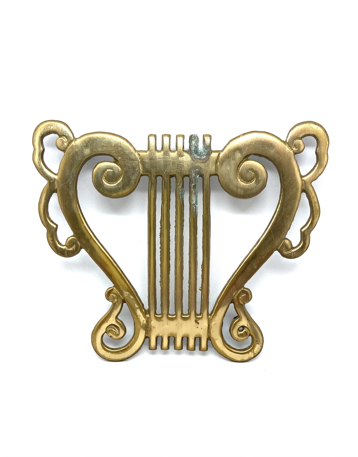 Brass Trivet, Style: Harp