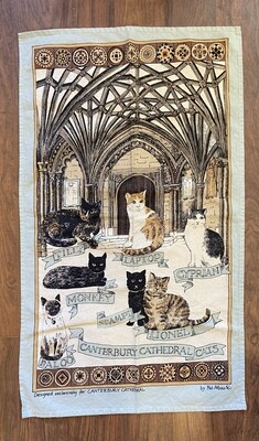 Canterbury Cathedral Cats Tea Towel