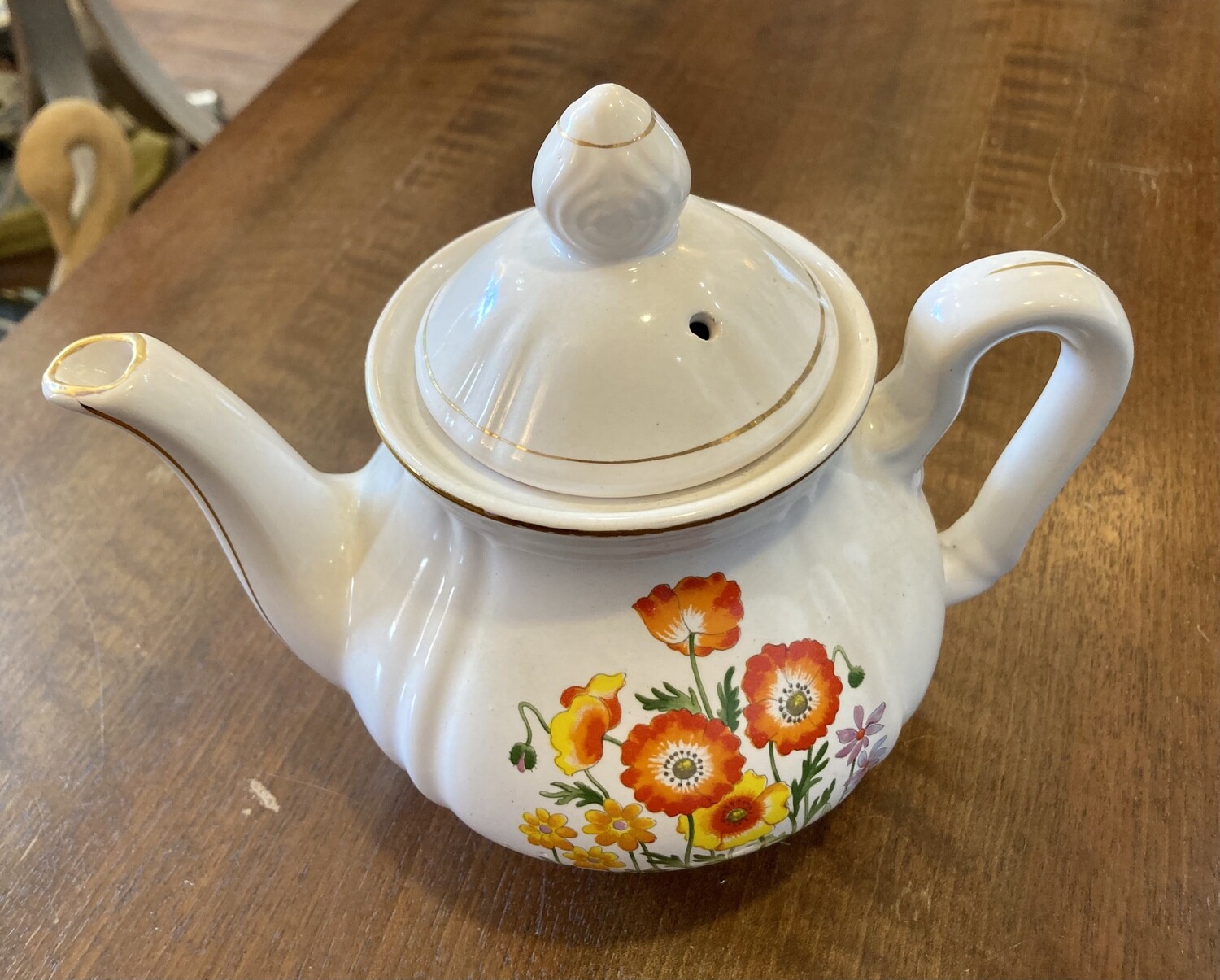 Ivory Teapot with Flowers