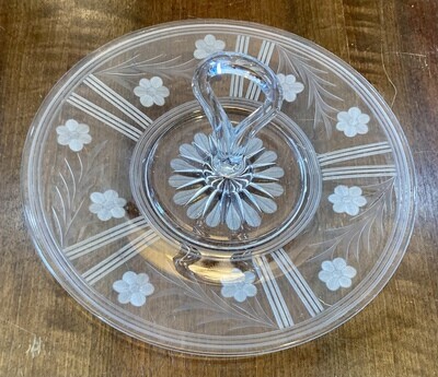 Etched Glass Serving Tray