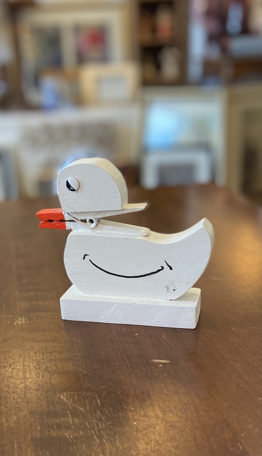 Wood Clothespin Duck Note Holder