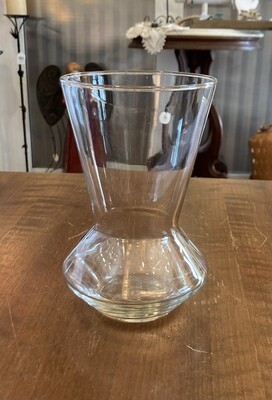 Clear Glass 6.5&quot; Vase with Bowl Bottom