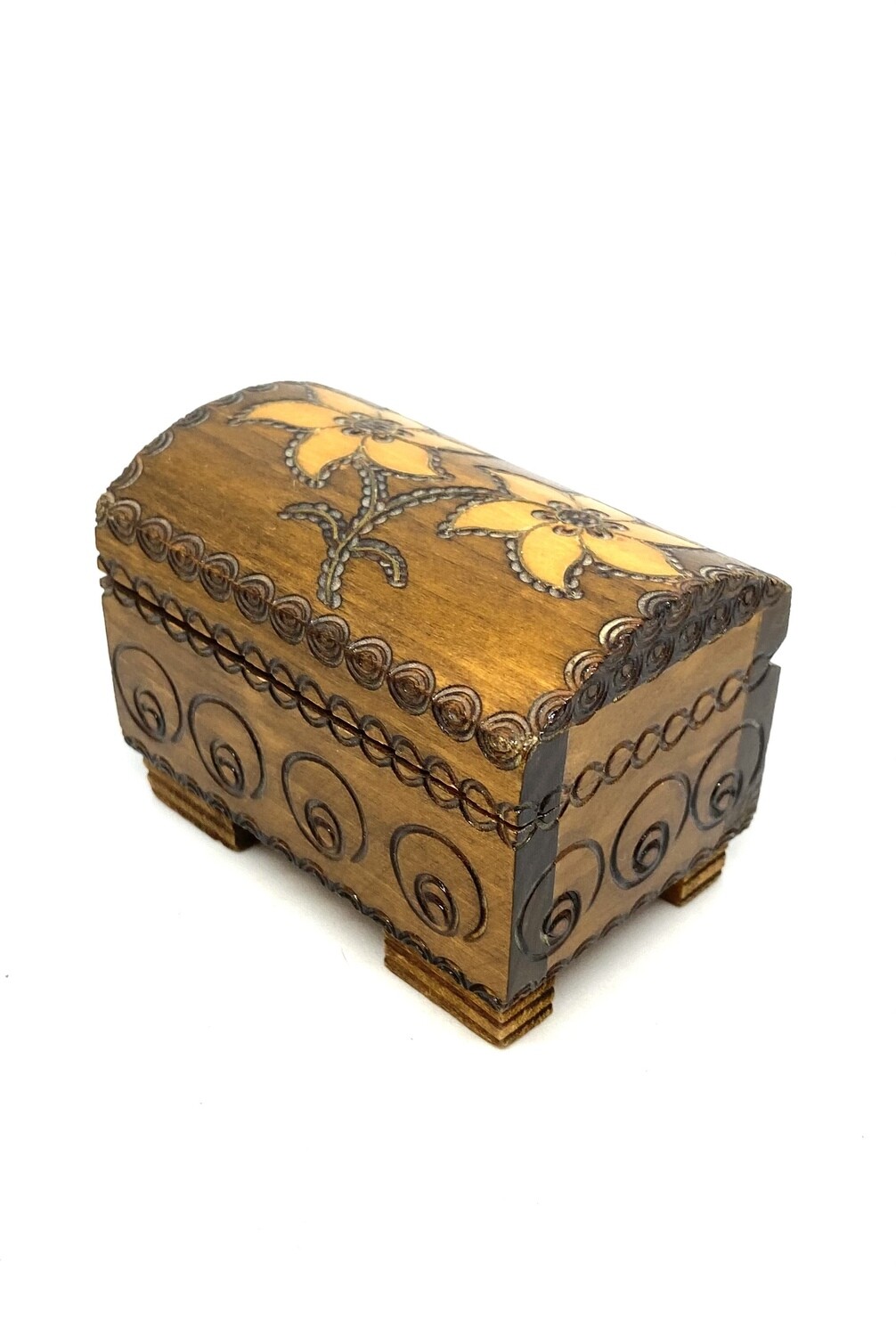 Carved Wooden Chest/Trinket Box