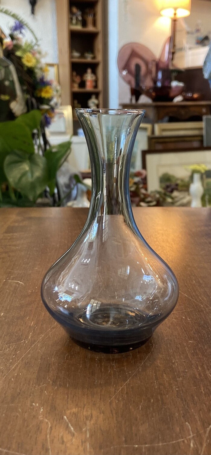 Mid Century Gray Glass Bud Vase